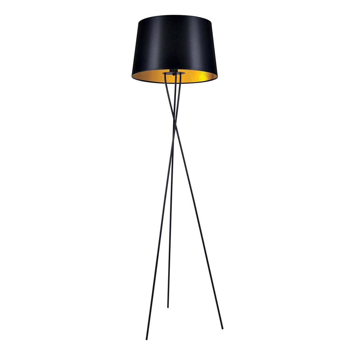 Dekoracyjna, czarno-zota lampa podogowa K-4358 z serii REMI GOLD