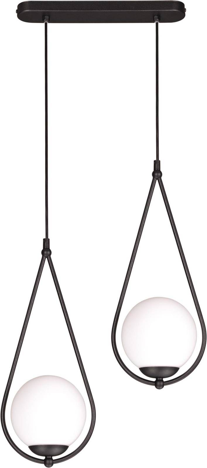 Lampa wiszca z mlecznymi kloszami, nad st K-4771 z serii NEVE BLACK