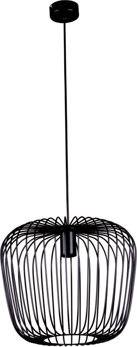 Industrialna, czarna lampa z drucianym kloszem K-4112 z serii FINEUS