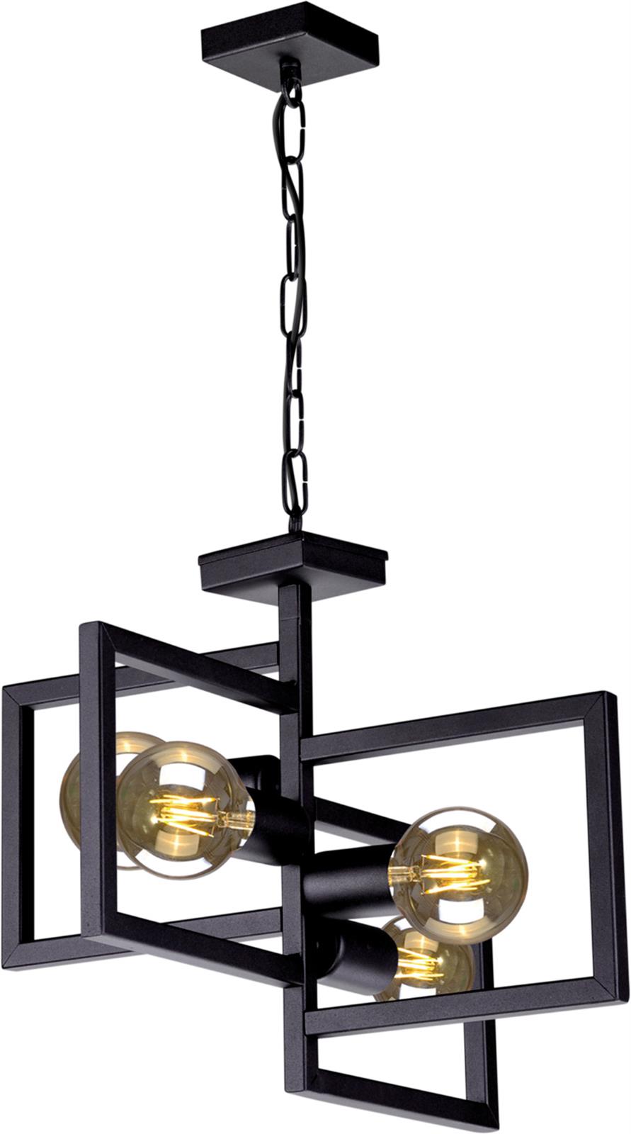 Industrialna, czarna, geometryczna lampa wiszca K-4036 z serii LAVAYA
