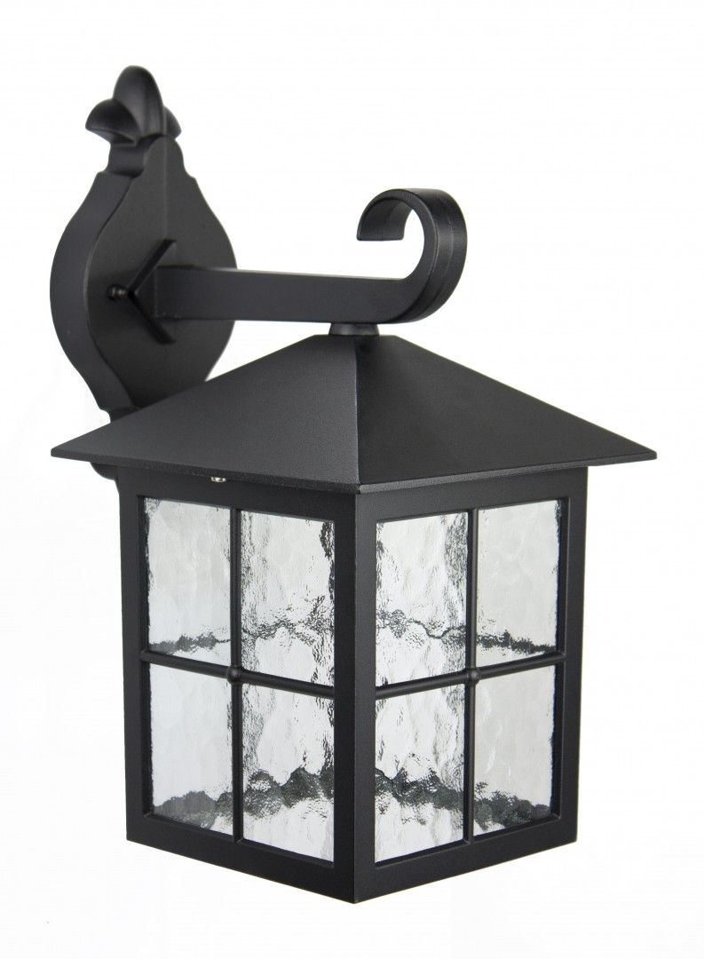 Klasyczna lampa kinkietowa do ogrodu szklana E27 d czarny WENECJA 3012/1/KW Su-Ma