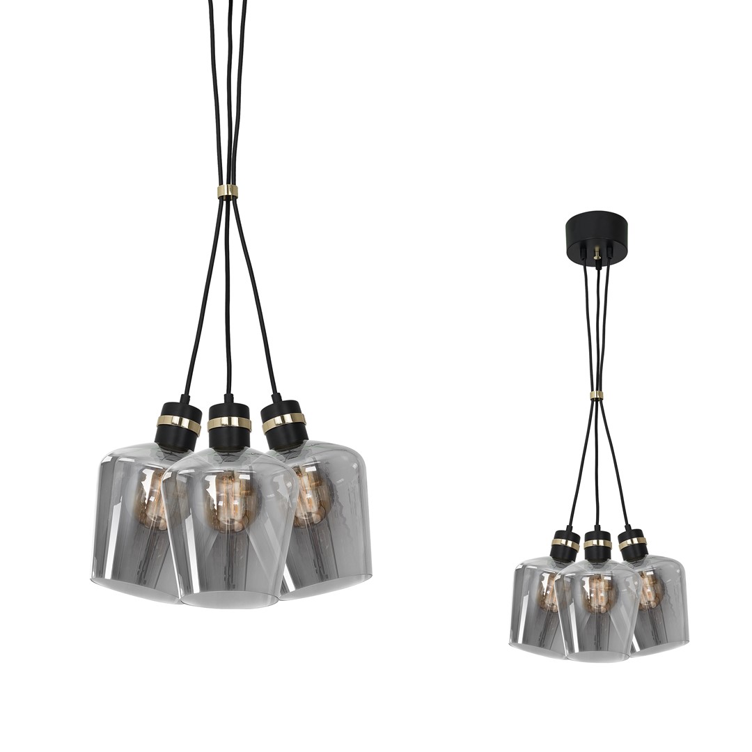 Lampa wiszca RICHMOND BLACK / GOLD 3xE27 Supe