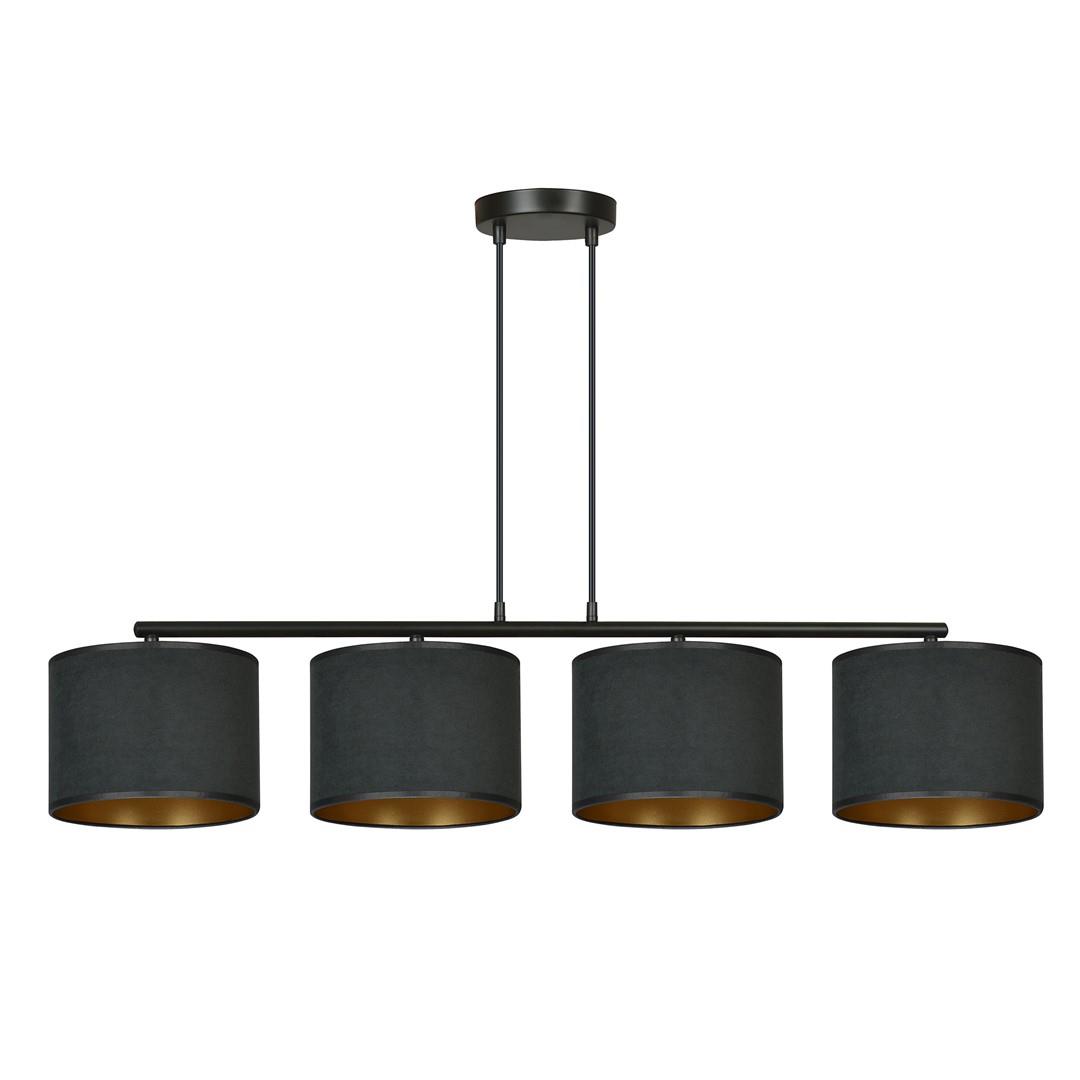 Lampa wiszca z abaurami 4x60W czarny/zoty 100cm 1054/4 HILDE 4