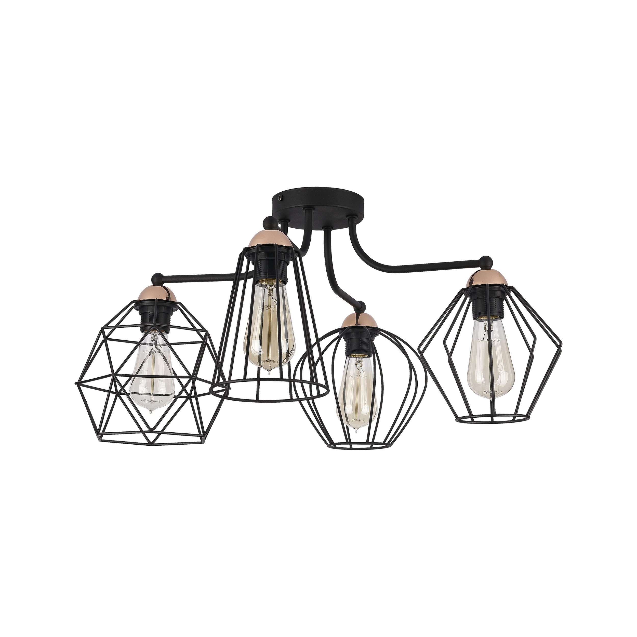 yrandol lampa druciana 4xE27 czarny/miedziany GALAXY 1645 TK Lighting