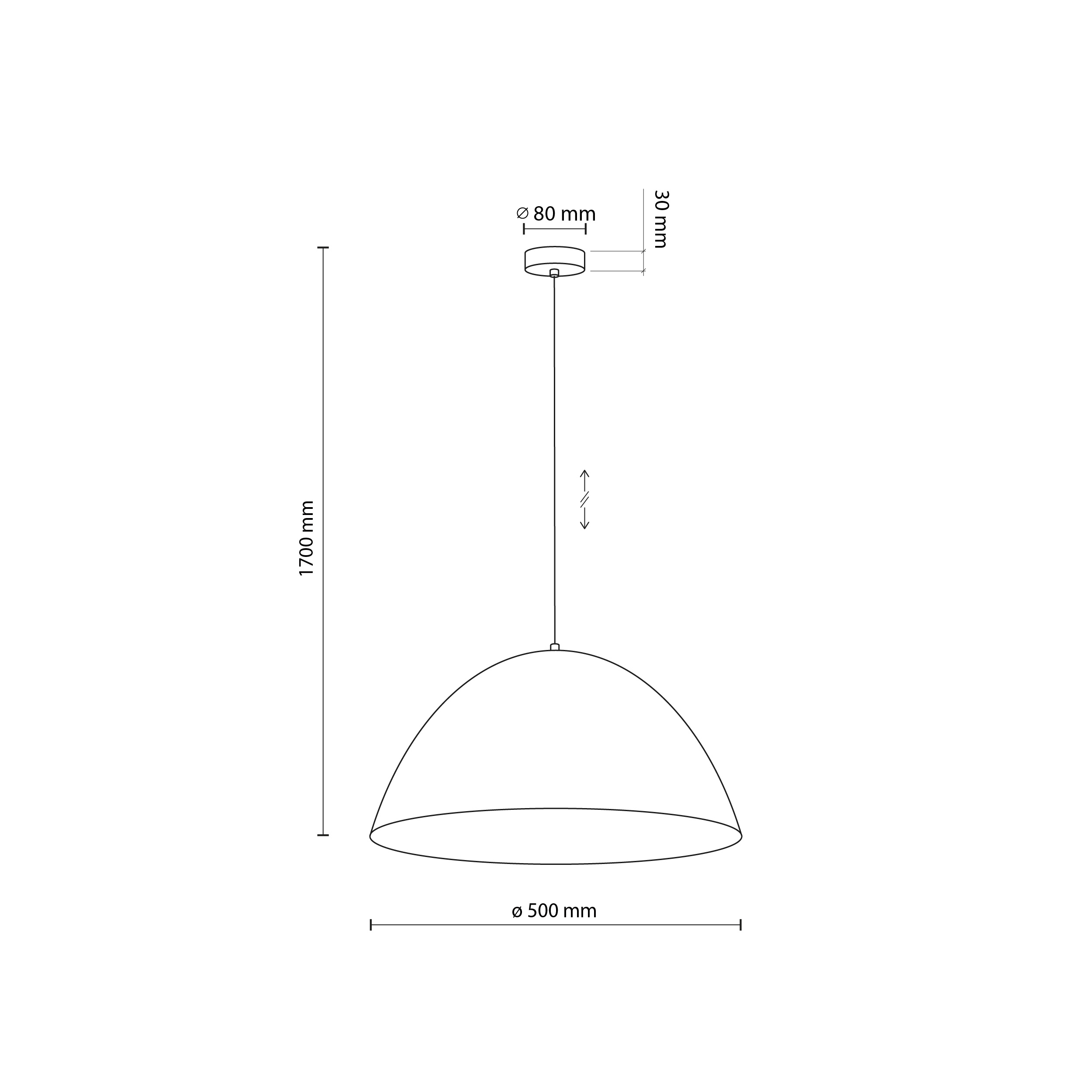 Faro New czarna lampa wiszca szeroko 50cm