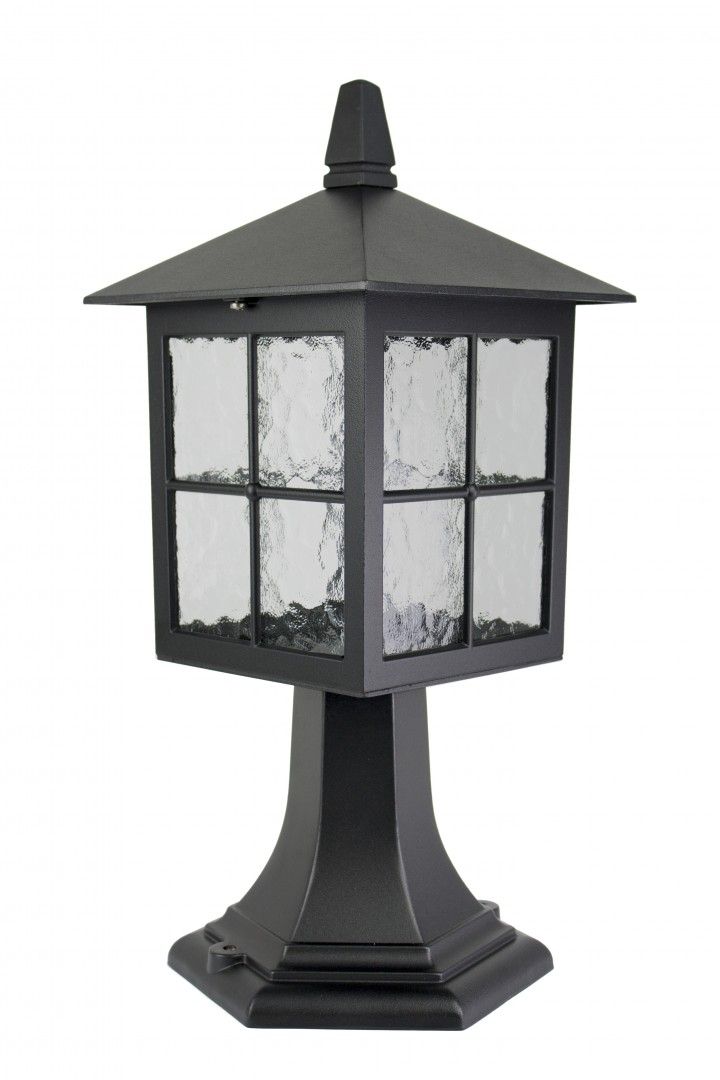 Klasyczna lampa ogrodowa na wysokim supku szklany 45cm czarny WENECJA 4011/1/KW Su-Ma