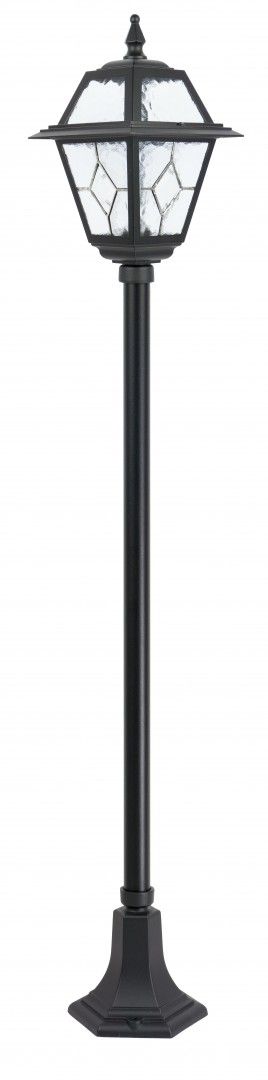 Klasyczna lampa ogrodowa z witraem na supku E27 160cm czarny WITRA 5002/1 N Su-Ma