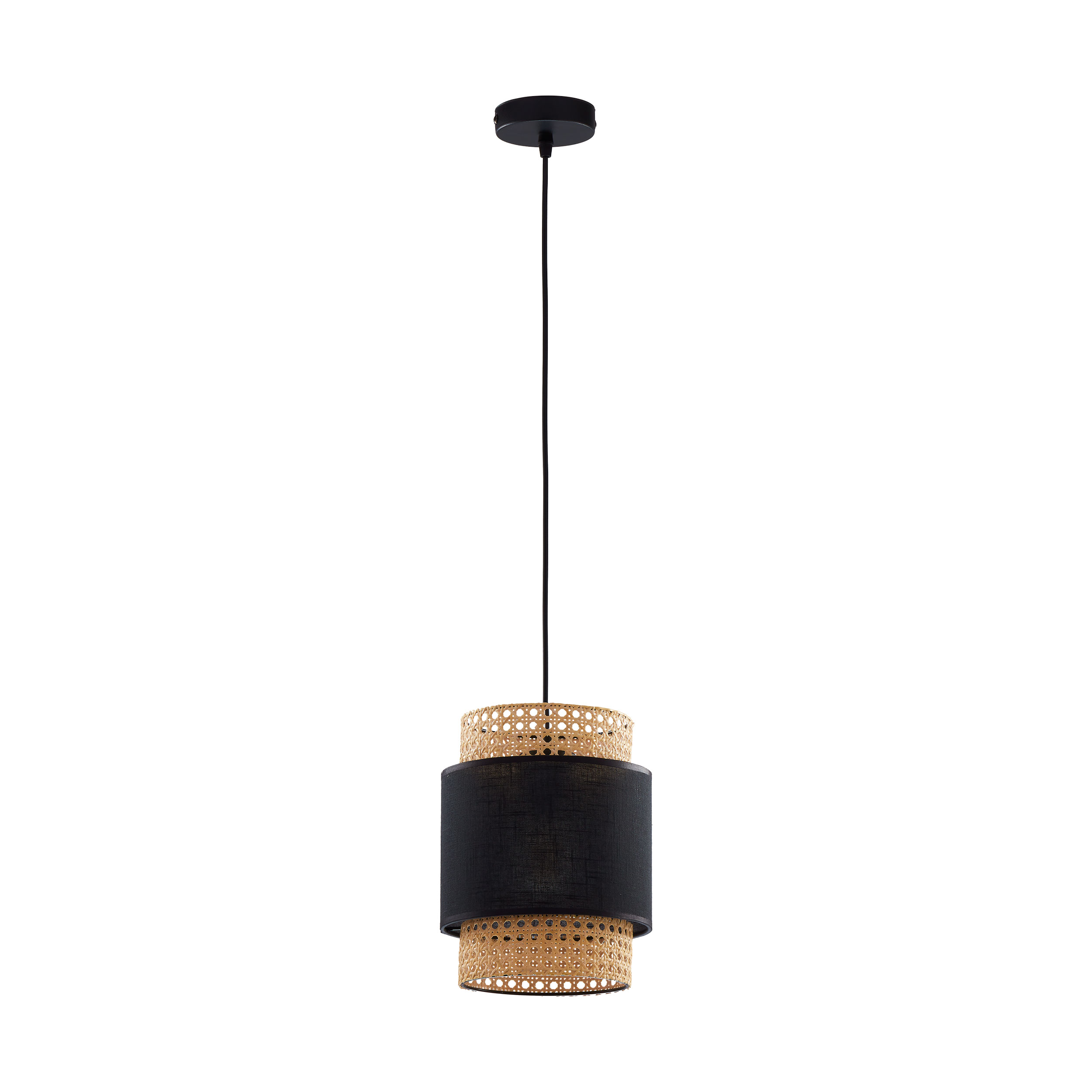 Wiszca Lampa Sufitowa z Rattanu BOHO BLACK 6540