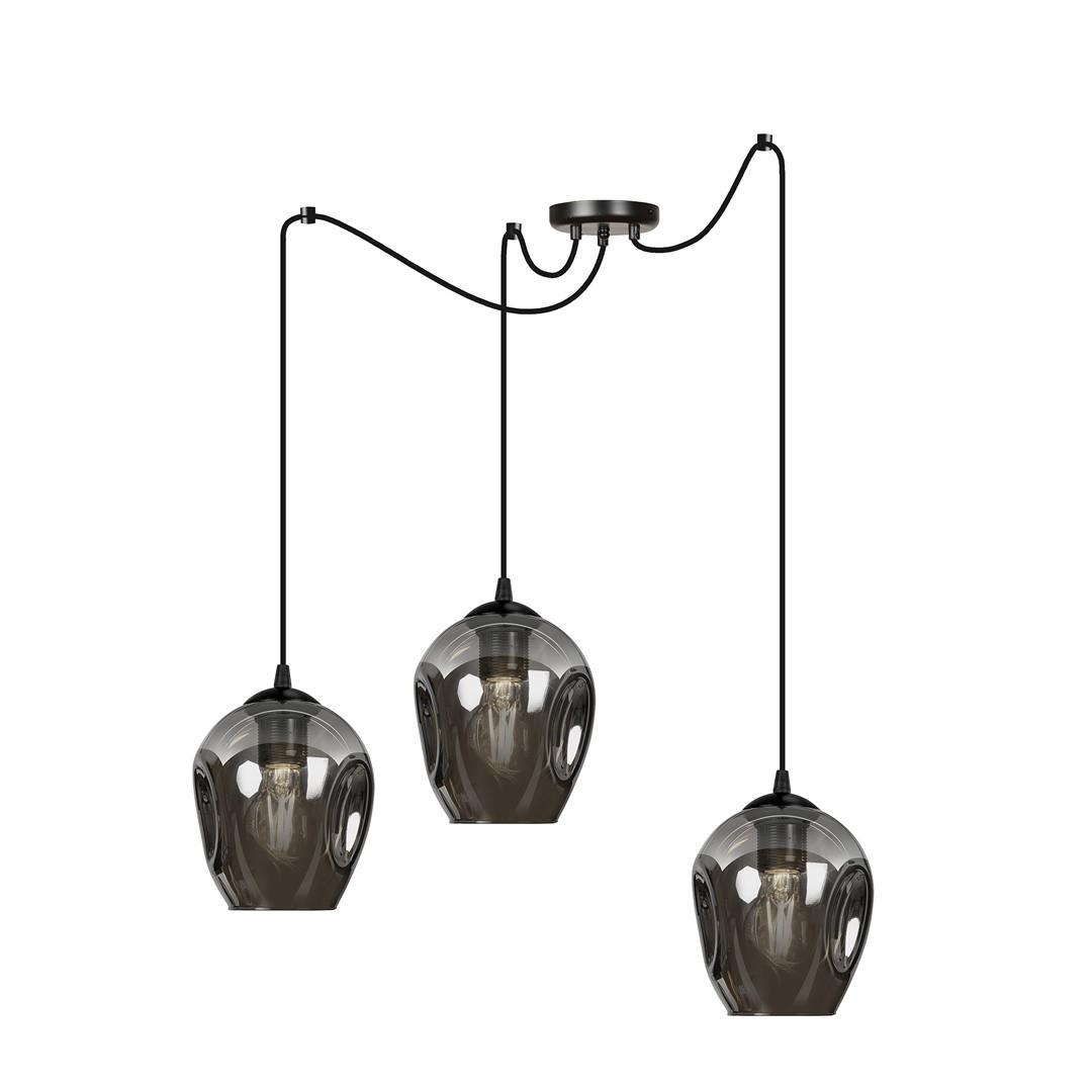 Stylowa lampa wiszca nowoczesna grafit regulowana 3x60W 757/3 LEVEL 3