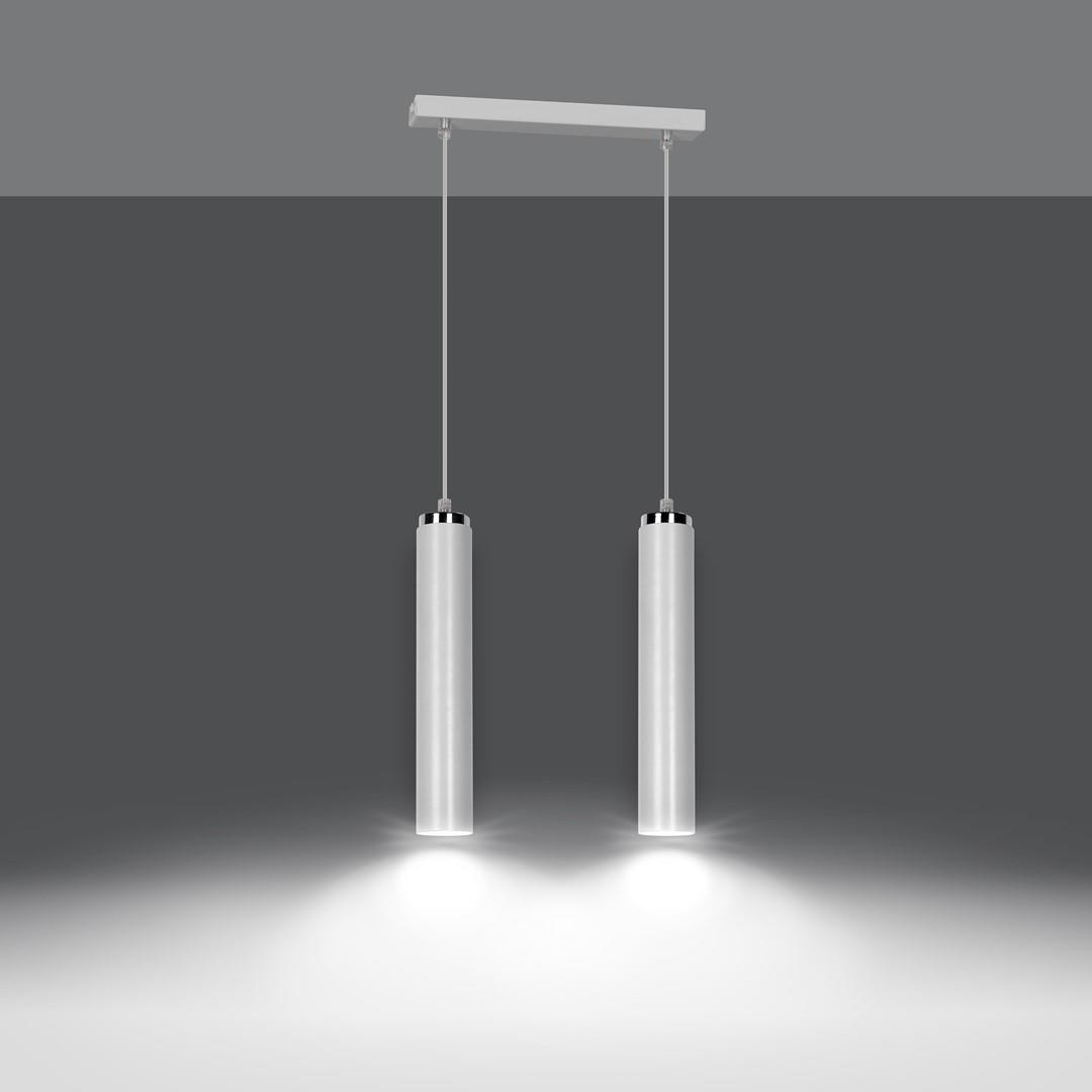 SPOT wiszcy lampa tuby biay/chrom 2x30W 955/2 LUNA 2