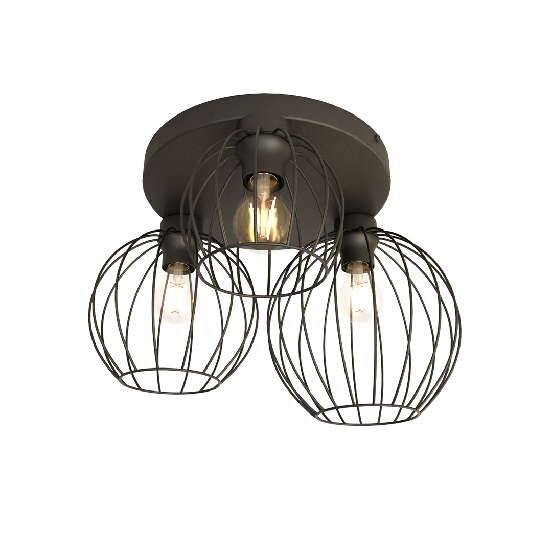 Lampa sufitowa druciana Nest 3xE27 czarna EMIBIG 1371/3PREM