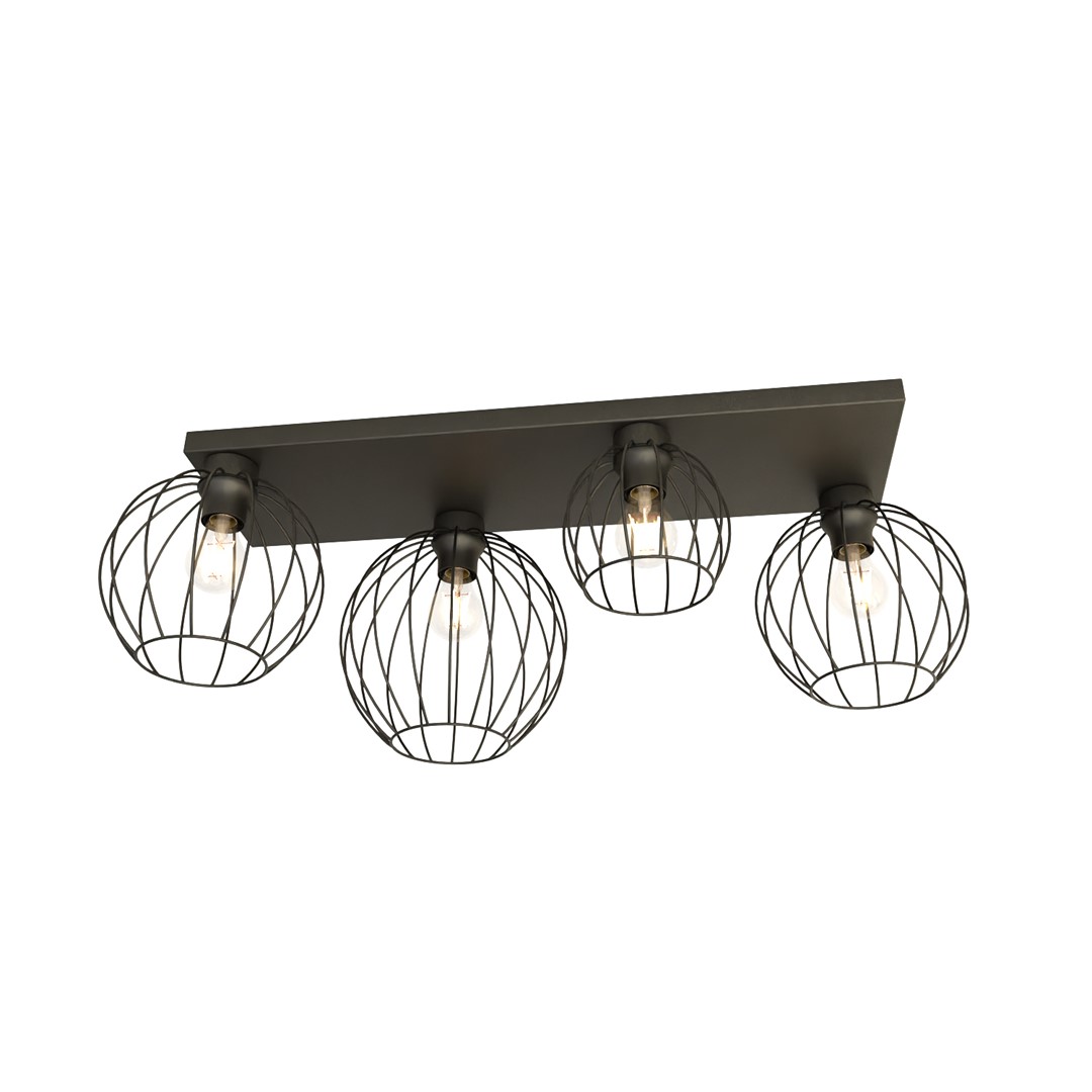 Lampa sufitowa druciana Nest 4xE27 czarna EMIBIG 1371/4