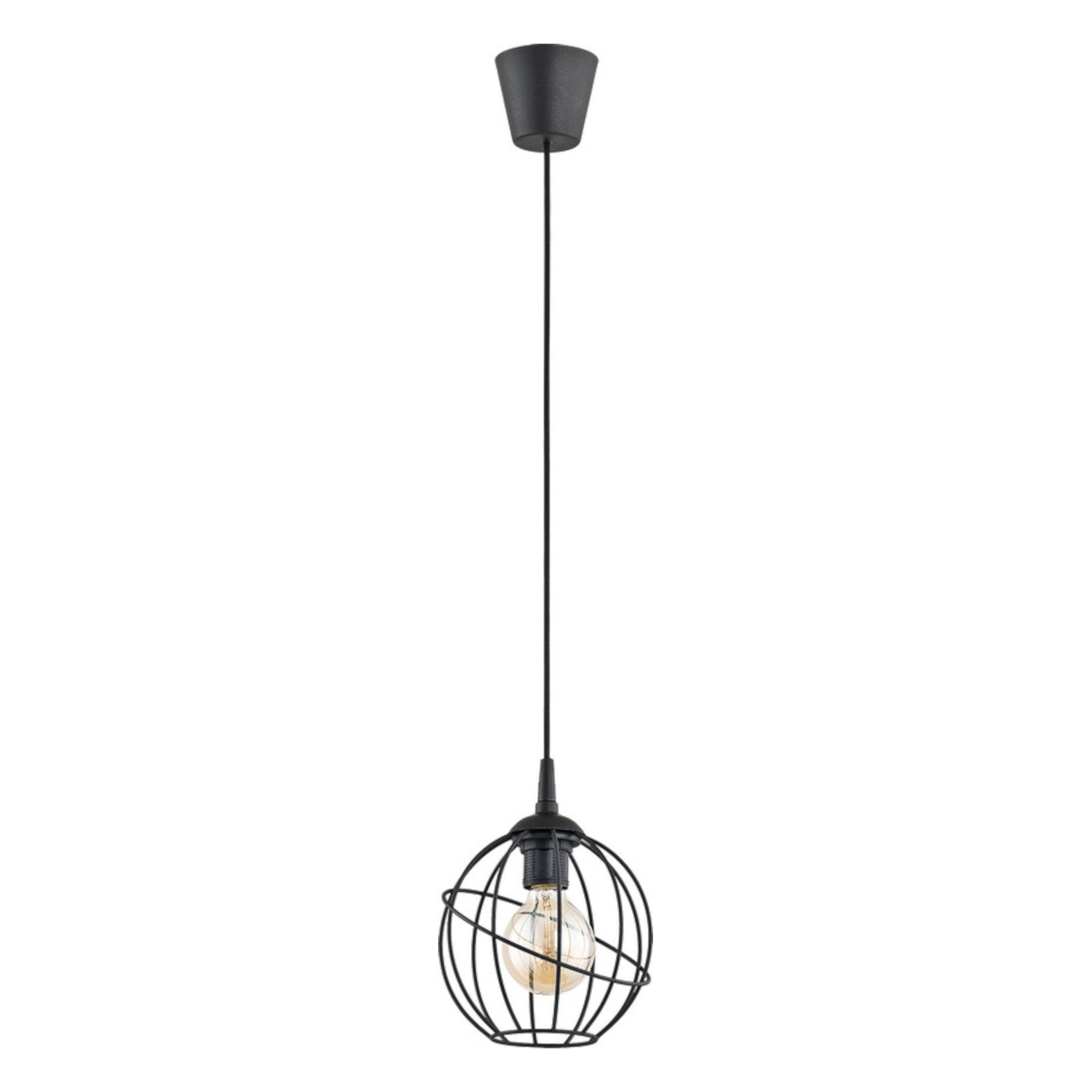 Pojedyncza lampa wiszca kula 60W E27 metal czarny ORBITA 1625 TK Lighting