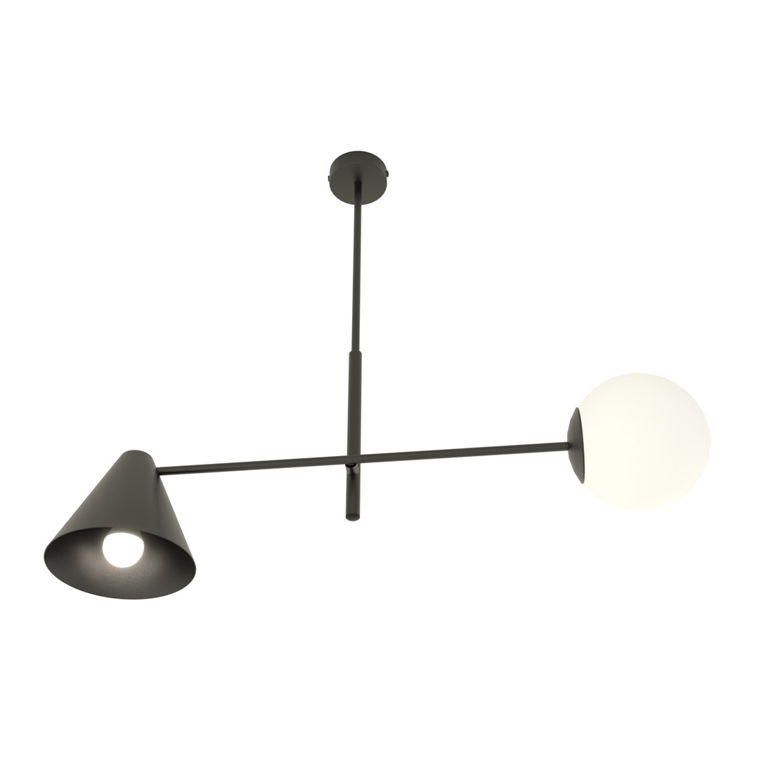 Lampa sufitowa nowoczesna HERMES czarna EMIBIG 1347/2