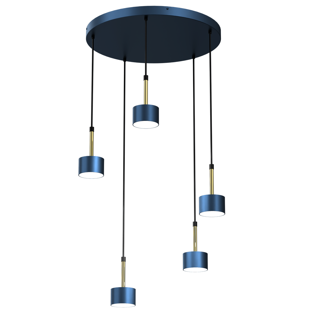 Lampa wiszca ARENA BLUE/GOLD 5xGX53