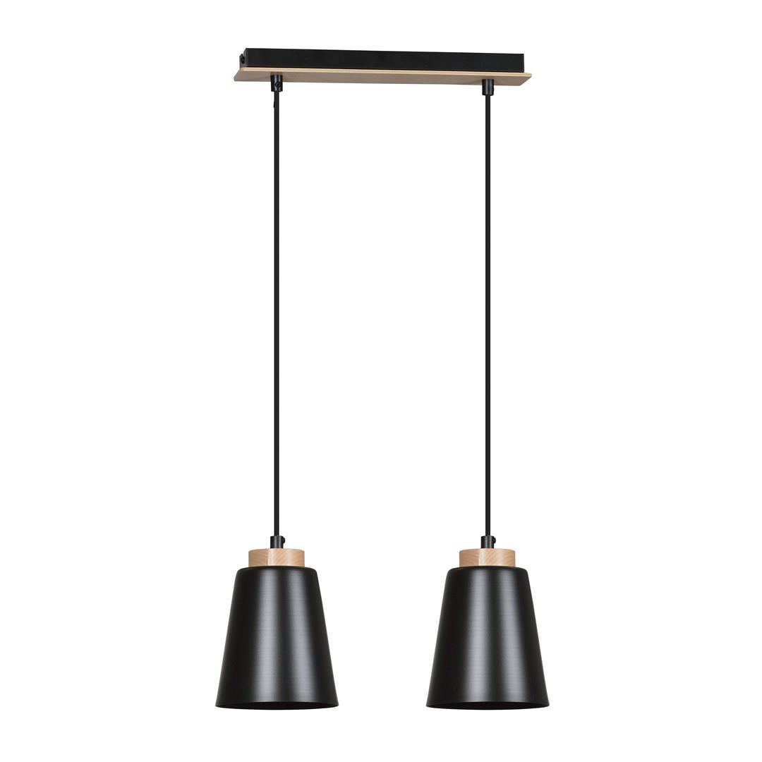 Lampa w kolorze czarnym drewno 2x40W E27 40cm 442/2 BOLERO 2