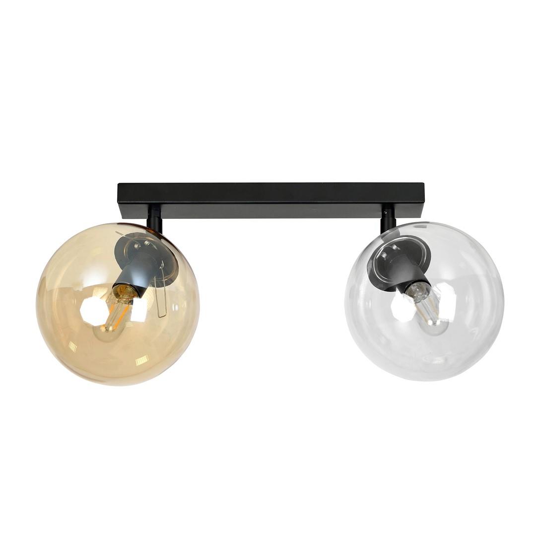 Lampa regulowana 2 szklane klosze kule transparentny/miodowy 40W 779/2 TOFI 2