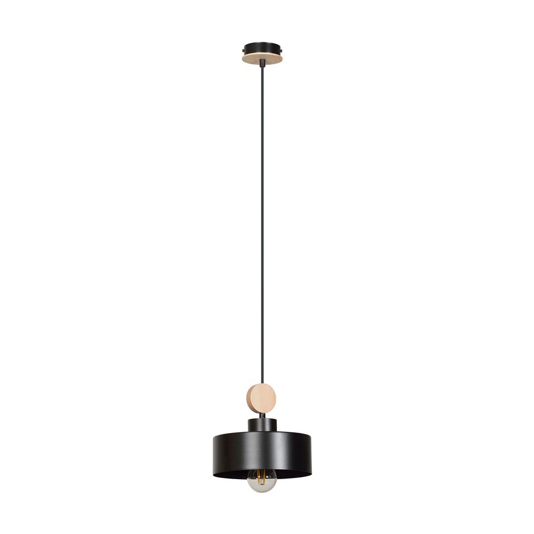 Czarna lampa drewniane elementy 60W E27 20cm 582/1 TUNISO 1