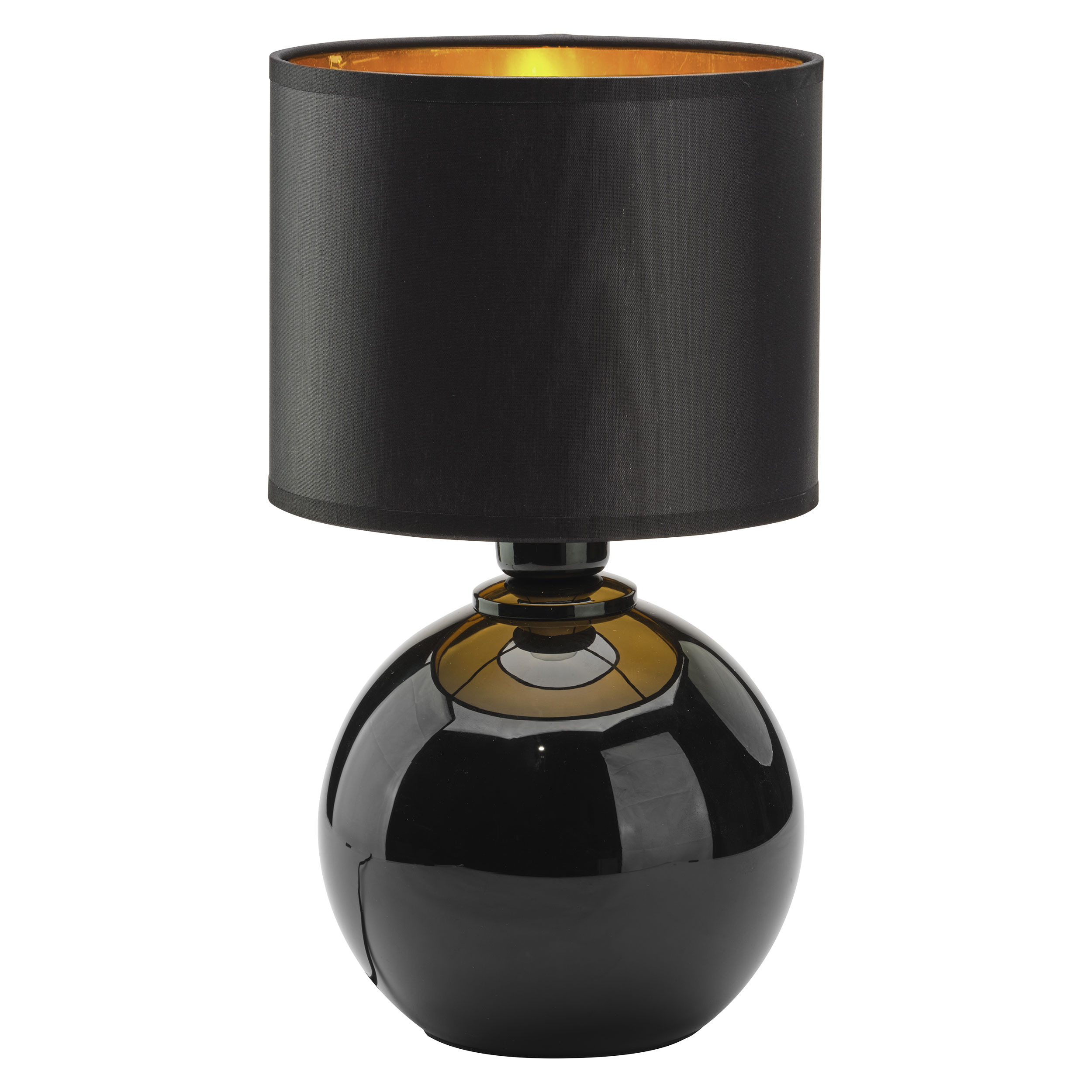 Lampa nocna na biurko czarno-zota z abaurem E27 PALLA SMALL 5068
