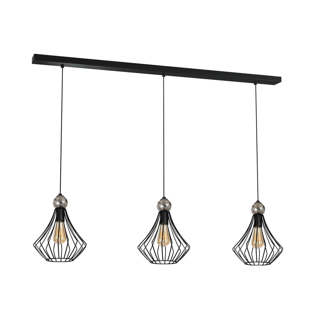 Lampa wiszca JEWEL BLACK 3xE27