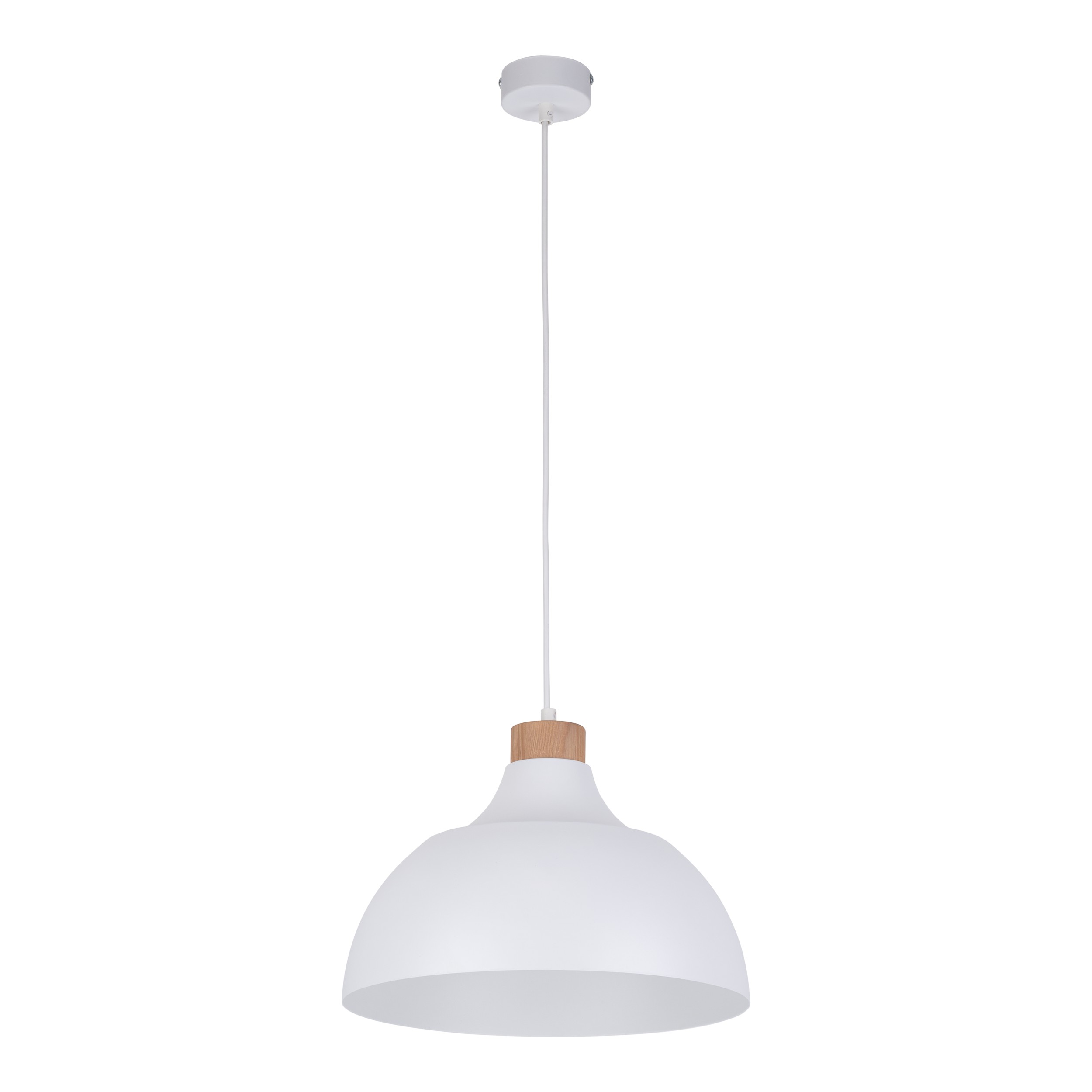 Klasyczna lampa wiszca do kuchni E27 biay/drewno CAP 2070 TK Lighting