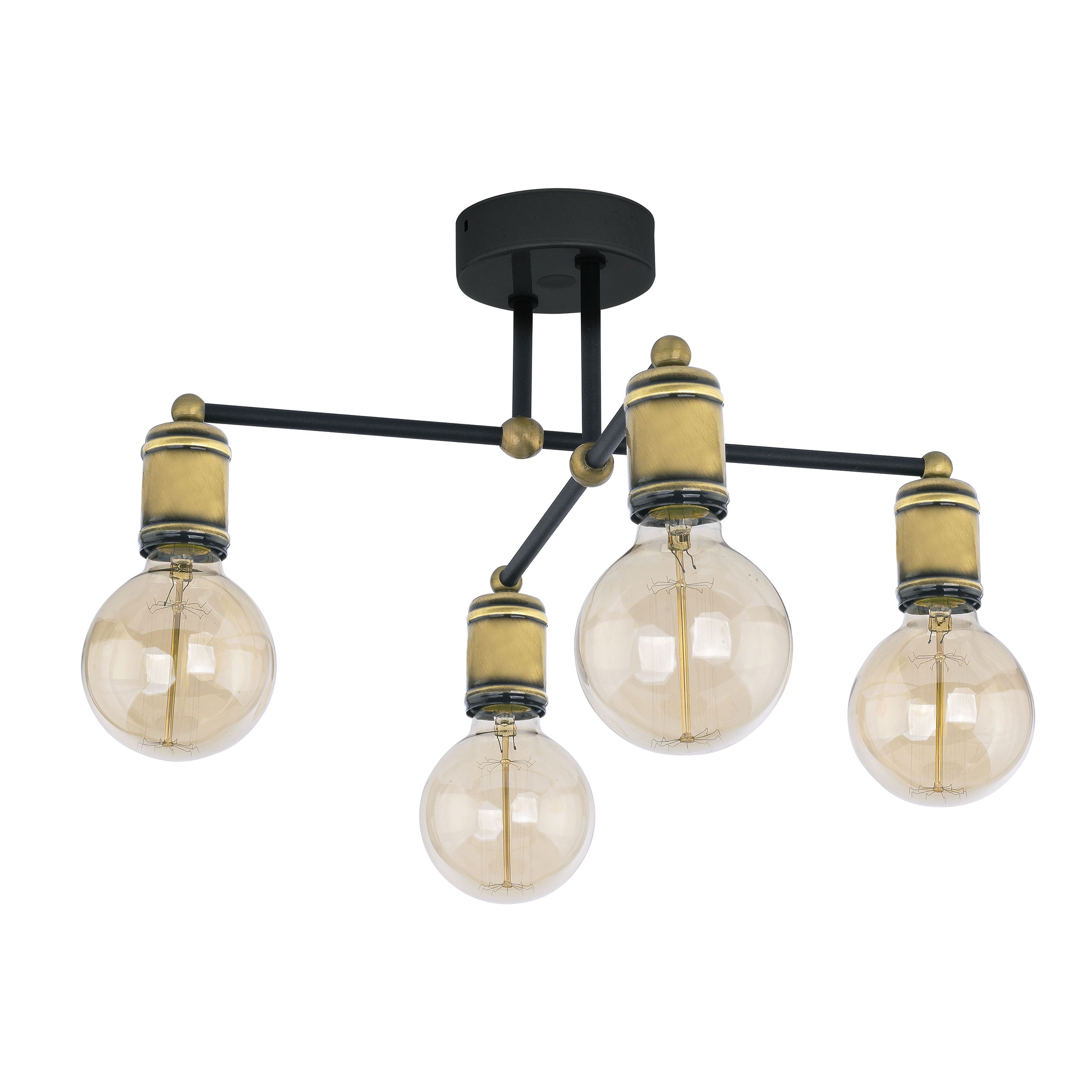 Lampa sufitowa z arwkami 4xE27 czarny patyna RETRO 1904 TK Lighting