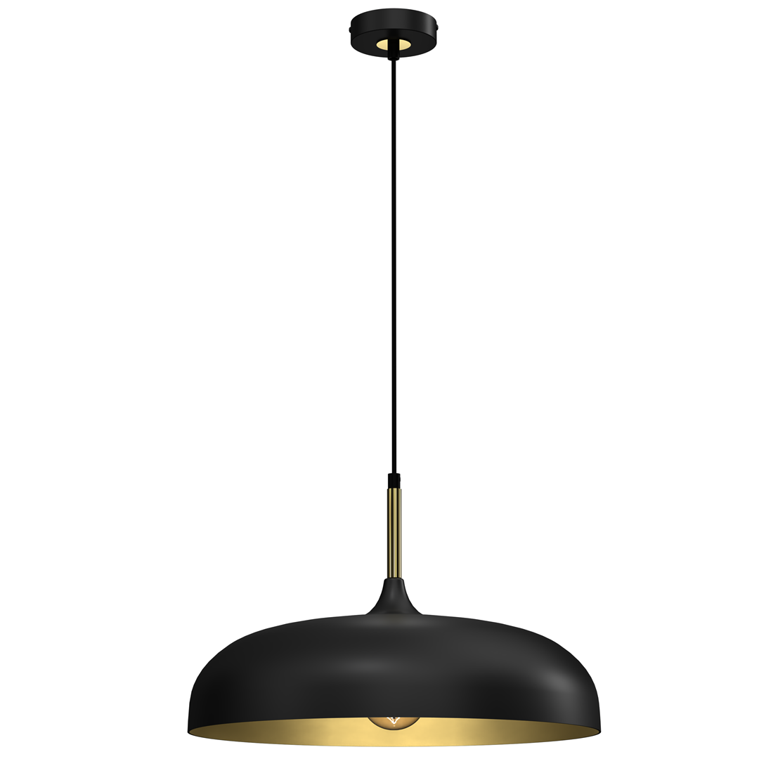 Lampa wiszca LINCOLN BLACK/GOLD 1xE27 45cm