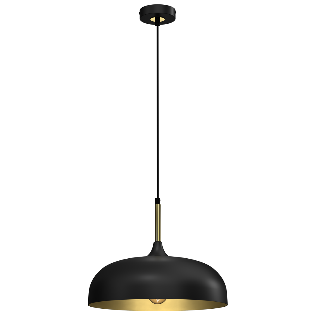 Lampa wiszca LINCOLN BLACK/GOLD 1xE27 35cm