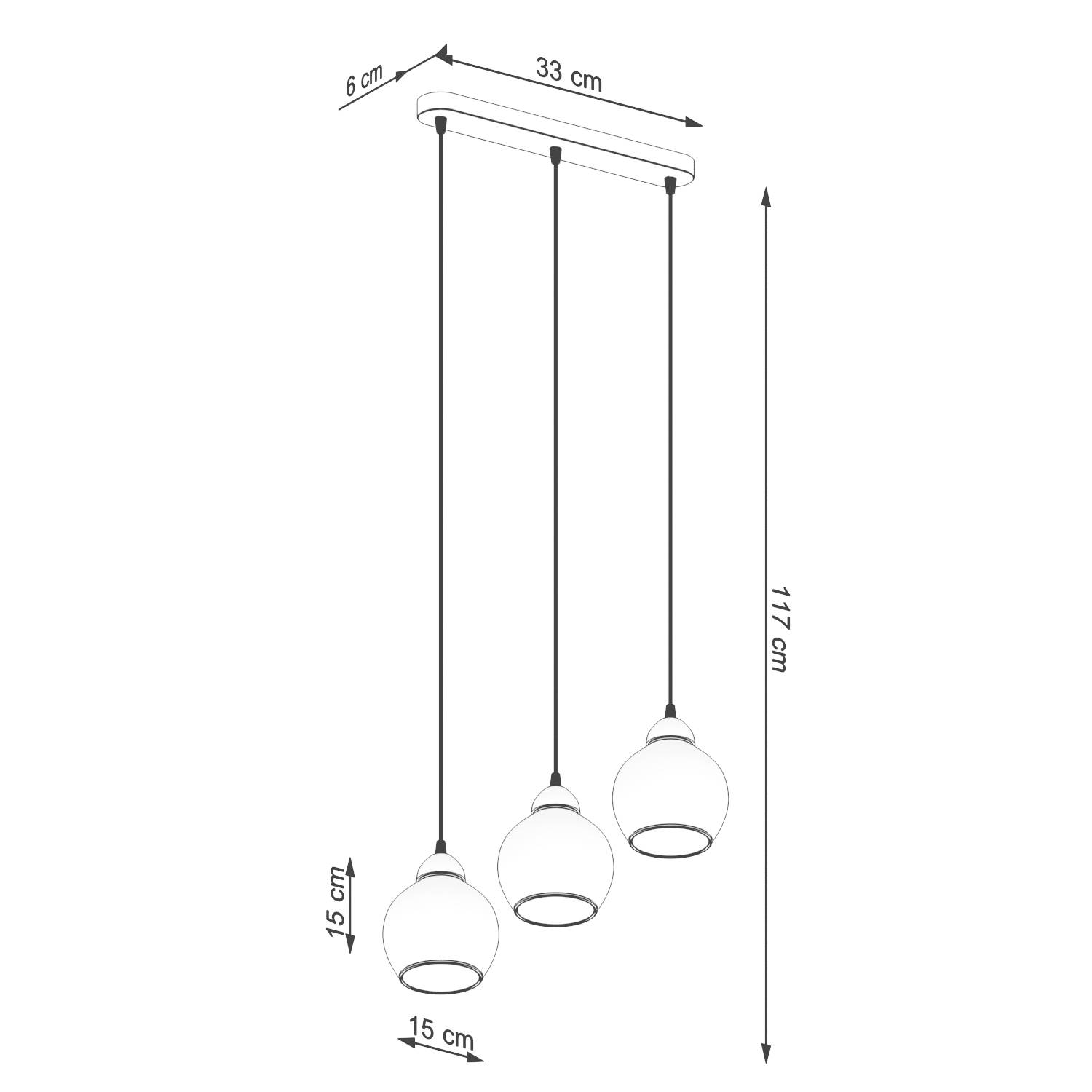 Lampa wiszca ALINO 3 czarna