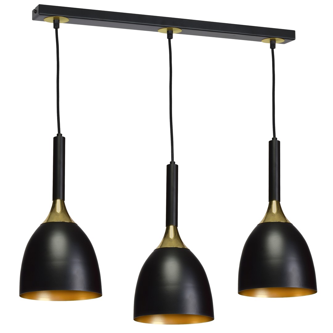 Lampa wiszca CLARK BLACK/GOLD 3xE27