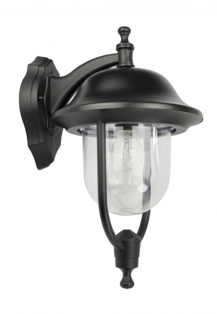 Klasyczna lampa kinkietowa do ogrodu E27 d czarny 60W PRINCE 3012/1/O Su-Ma
