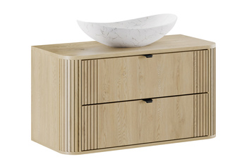 Zestaw mebli łazienkowych Ovalia Cremona 100cm z blatem i umywalką nablatową Lena – set-ovc b cremona 100cm un lena mw