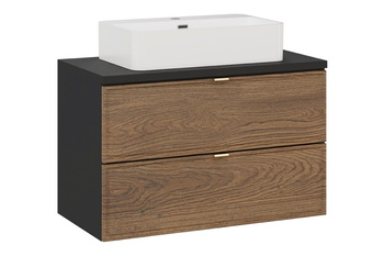 Zestaw mebli łazienkowych Talia Casella 80cm z blatem i umywalką nablatową Trust – set-tc b black 80cm un trust wh