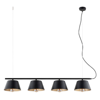 Lampa wisząca loftowa do salonu GELATO 4 BLACK/GOLD 1337/4