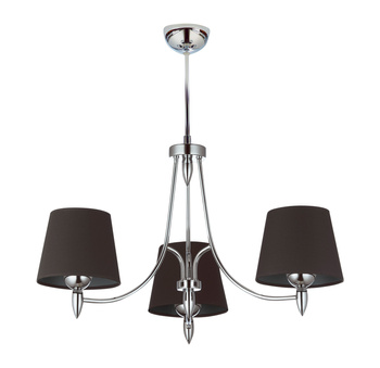 GALAXY chromowany żyrandol 3-ramienny czarny abażur 1254