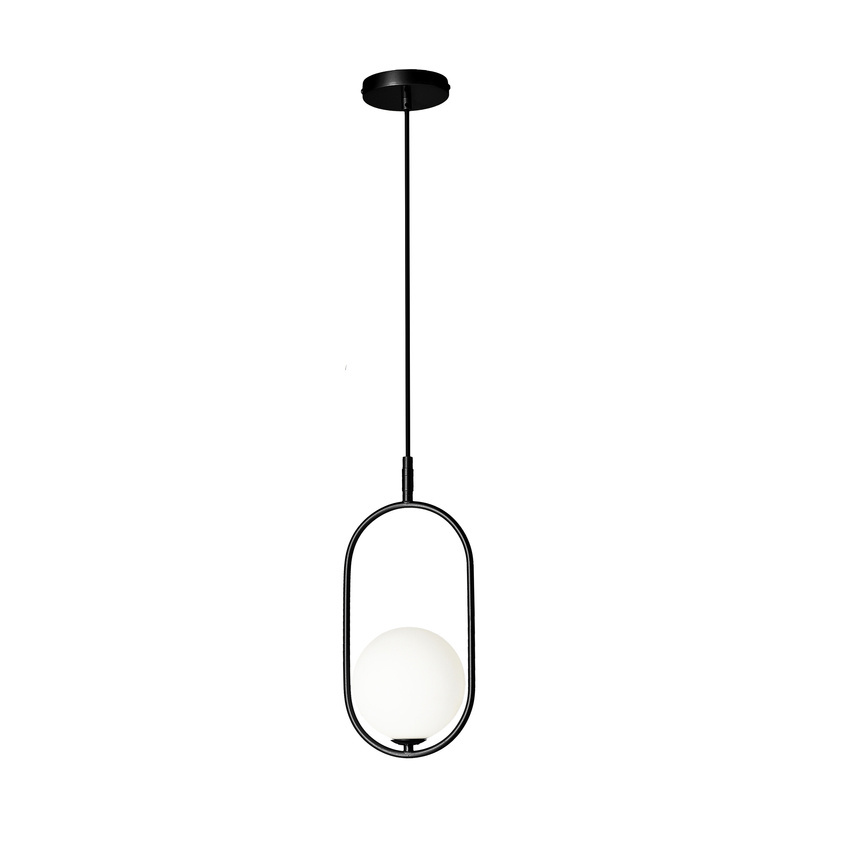 Cordel lampa wiszca czarny/biay kula 1xG9