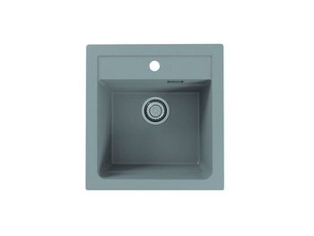 Zlewozmywak podwieszany 1 komorowy ATROX 20 szary + syfon POP-UP 3 1/2 1131989