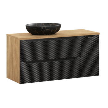 Zestaw mebli łazienkowych Ocean Black 120cm z blatem i umywalką nablatową Mona – set-ocbl b 120cm s mona