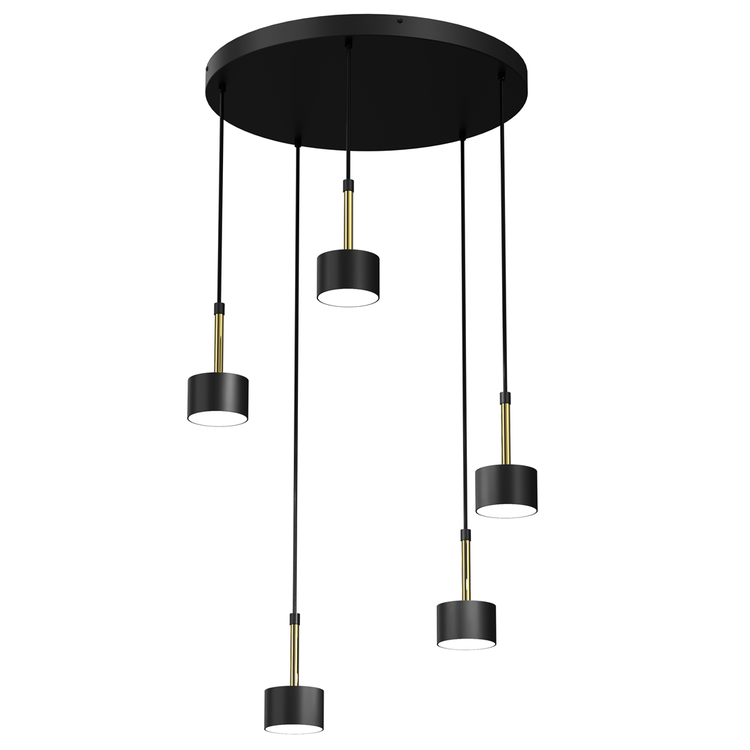 Lampa wiszca ARENA BLACK/GOLD 5xGX53