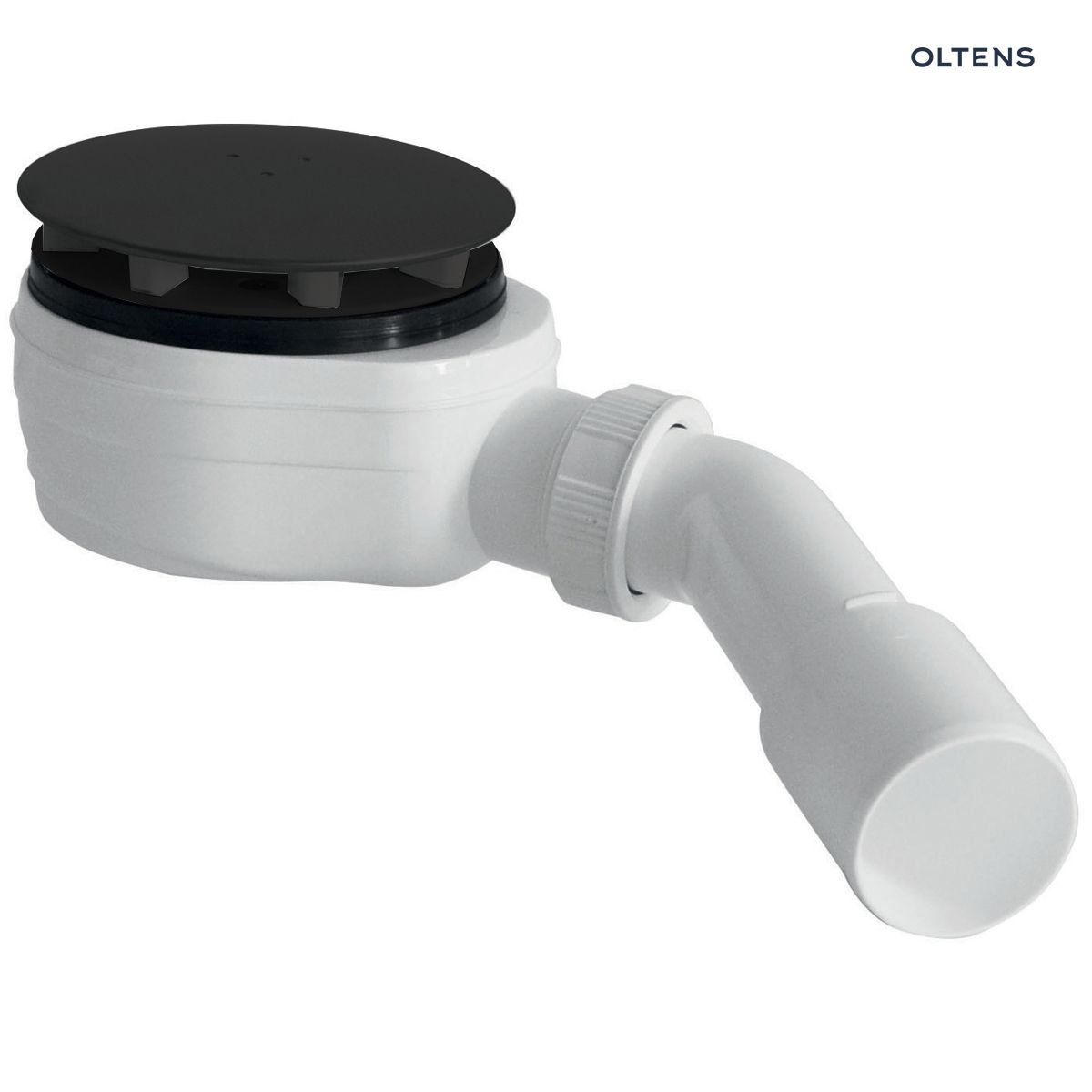 Oltens Pite Turbo syfon do brodzika 90 mm plastikowy czarny mat 08001300