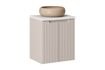 Zestaw mebli łazienkowych Nova Cashmere 50cm z blatem i umywalką nablatową Wiki – set-noc b white 50cm d un wiki c