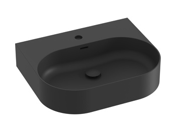 Owalna umywalka ceramiczna nablatowa Ravak Ceramic O Slim 55 cm Wall N czarny mat XJX0D155003