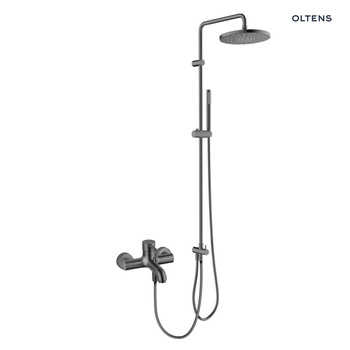 Oltens Molle zestaw prysznicowy z baterią wannowo-prysznicową ścienną grafit 36046400