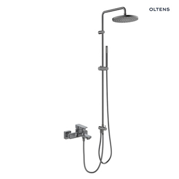 Oltens Hadsel zestaw prysznicowy z baterią wannowo-prysznicową ścienną grafit 36054400