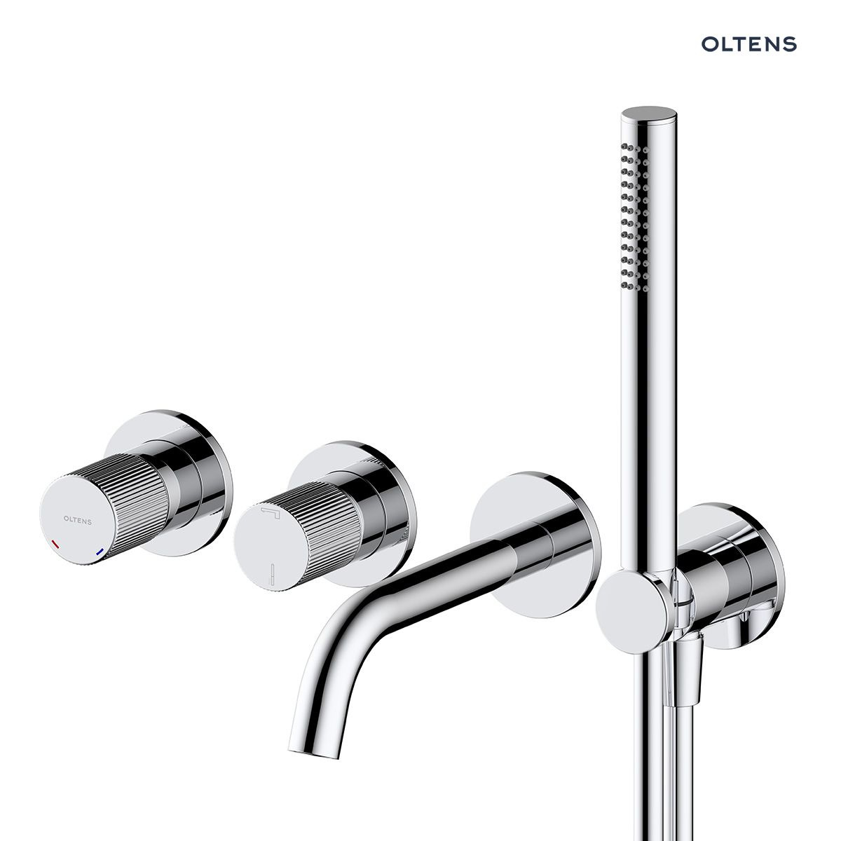 Oltens Hamnes bateria wannowo-prysznicowa podtynkowa 4-otworowa kompletna chrom 34107100