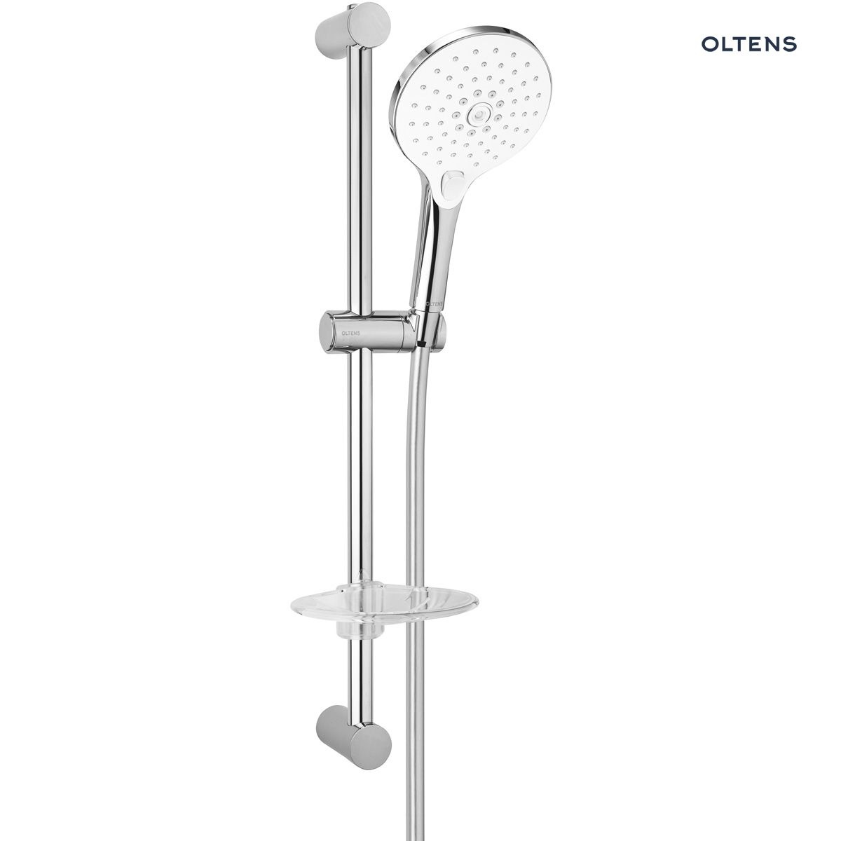Oltens Saxan EasyClick Alling 60 zestaw prysznicowy z mydelniczką chrom/biały 36003110