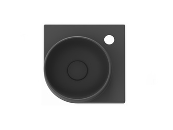 Umywalka ceramiczna Ravak cienkościenna Yard 28 cm C z otworem antracyt XJX03228000
