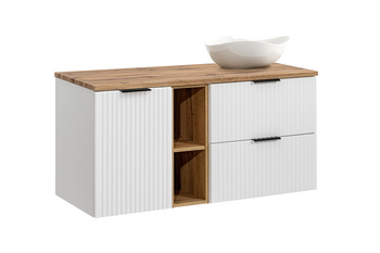 Zestaw mebli łazienkowych Adel White 120cm z blatem i umywalką nablatową Cloud – SET-ADW B WOTAN 120CM UN CLOUD LB