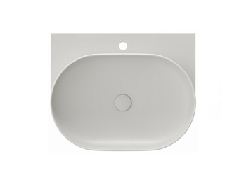 Umywalka ceramiczna Ravak cienkościenna Yard 60 cm z otworem Smoke Grey XJX0O260000