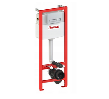 Stelaż podtynkowy Ravak WC Smart Basic + przycisk spłukujący M08 prostokątny chrom  | GPX2240080